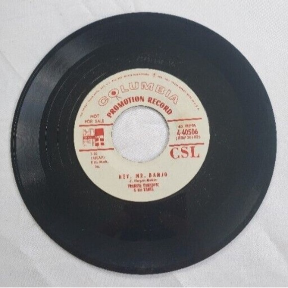 Frankie Yankovic Hey Mr. Banjo / Pretty Music 7" Promo 1955 Pop Folk World Music - Picture 2 of 3